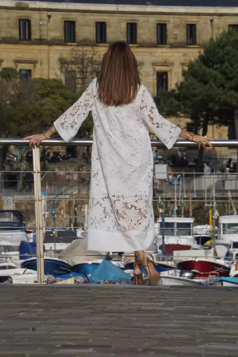 Estelle™ | Elegant Lace White Dress
