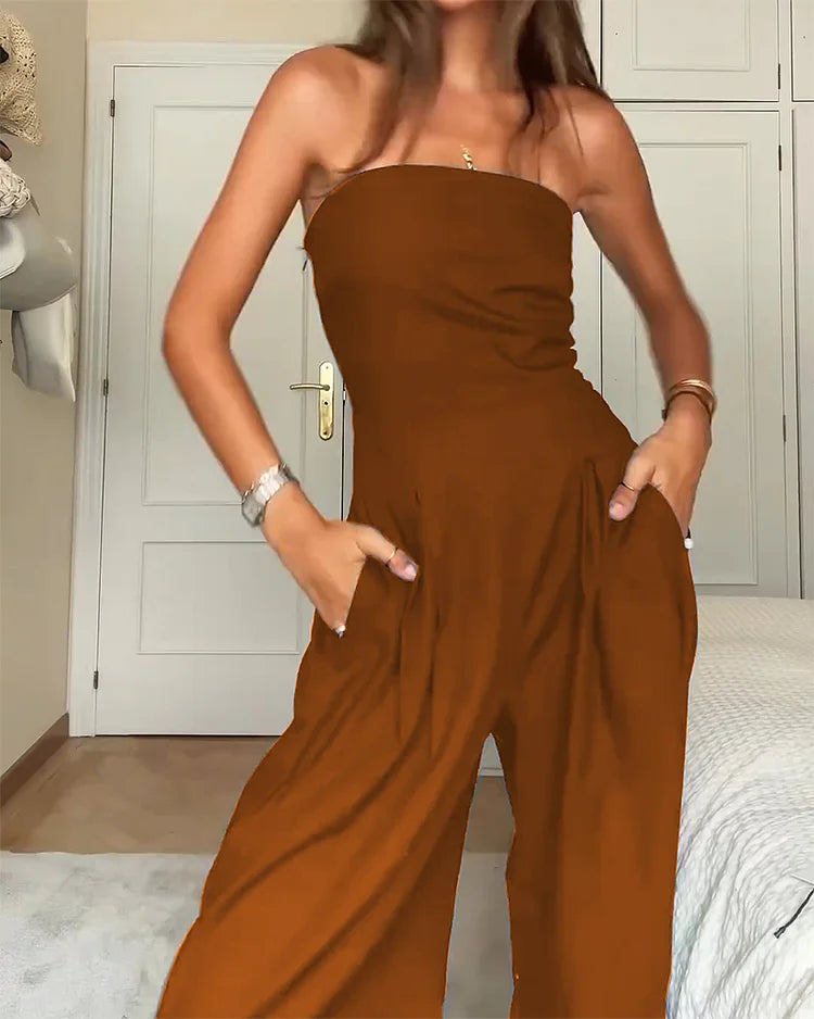 Céleste™ | Stylish Strapless Jumpsuit