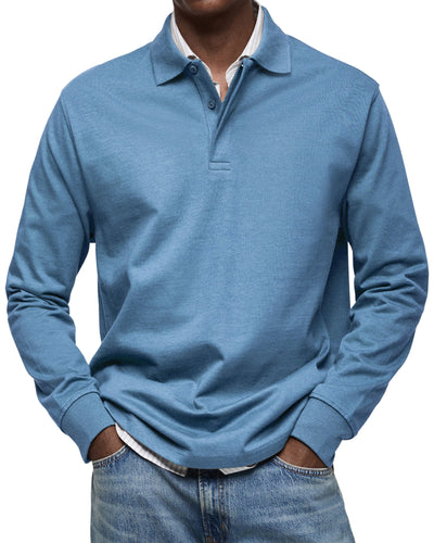 Alexandro™ | Cotton Long Sleeve Casual Polo