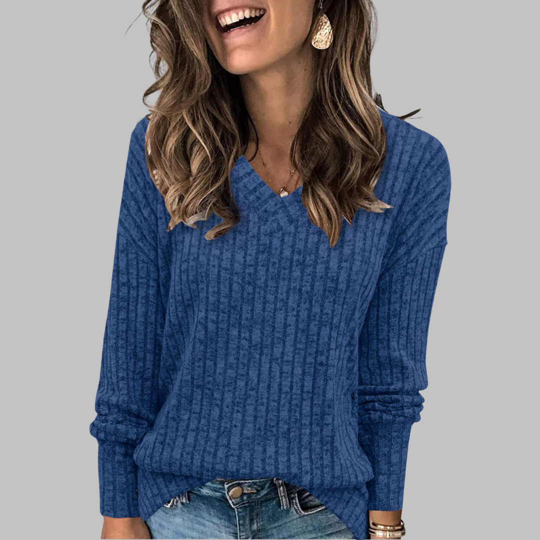 Vierra™ | Comfy V-Neck Long Sleeve Top