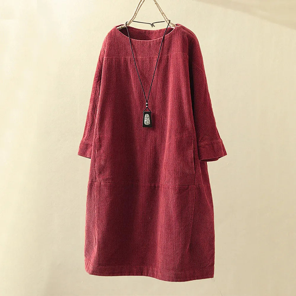 Veronica | Comfortable & Cozy Corduroy Dress
