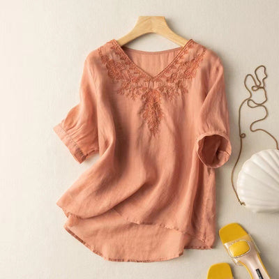Ilona™ | Embroidered V-Neck Top