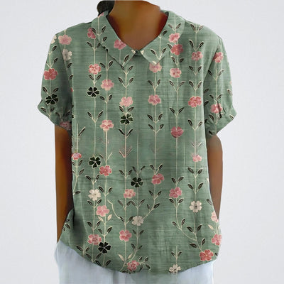 Lina™ | Floral Linen Blouse