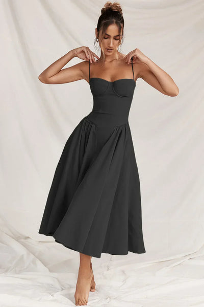 Helena™ | Sleeveless Corset Midi Dress