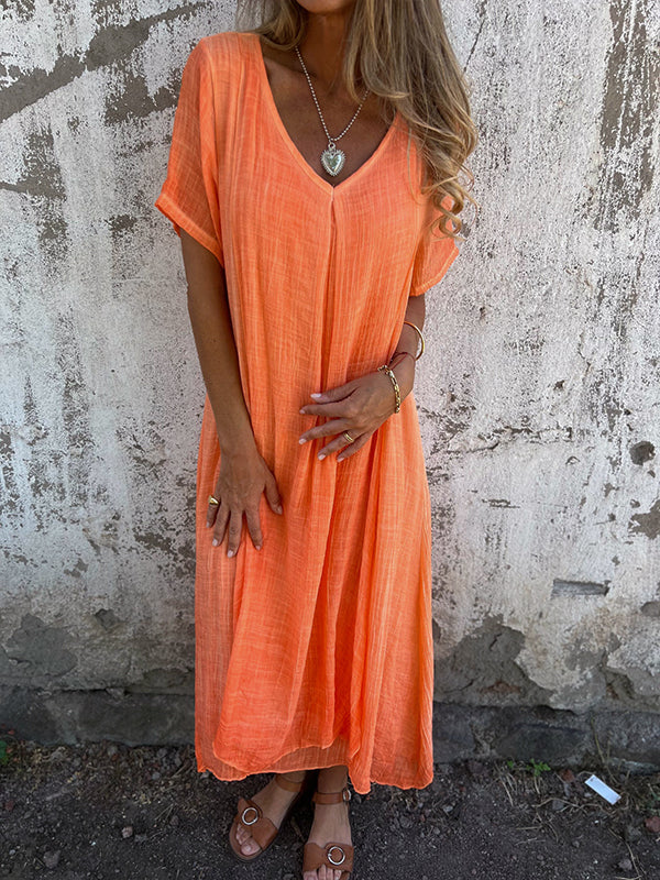 Novera™ | Casual Loose V-Neck Dress