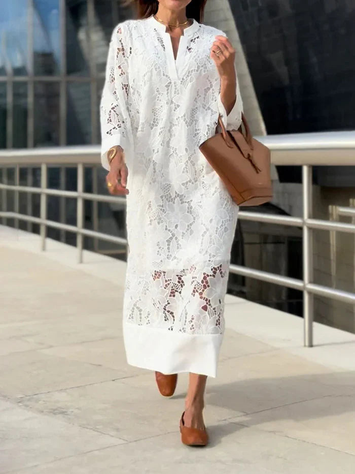 Estelle™ | Elegant Lace White Dress