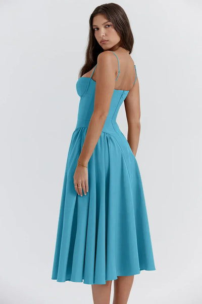 Helena™ | Sleeveless Corset Midi Dress