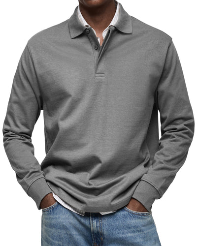 Alexandro™ | Cotton Long Sleeve Casual Polo