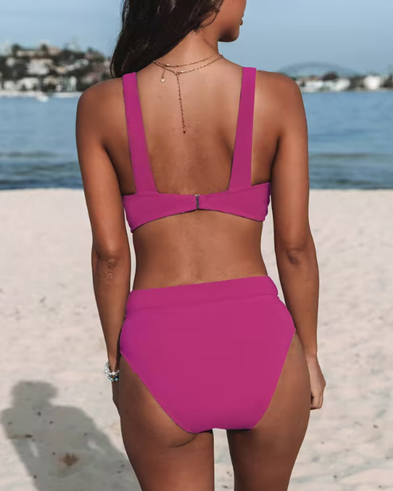 Hilary - High-waisted swimsuit in solid design