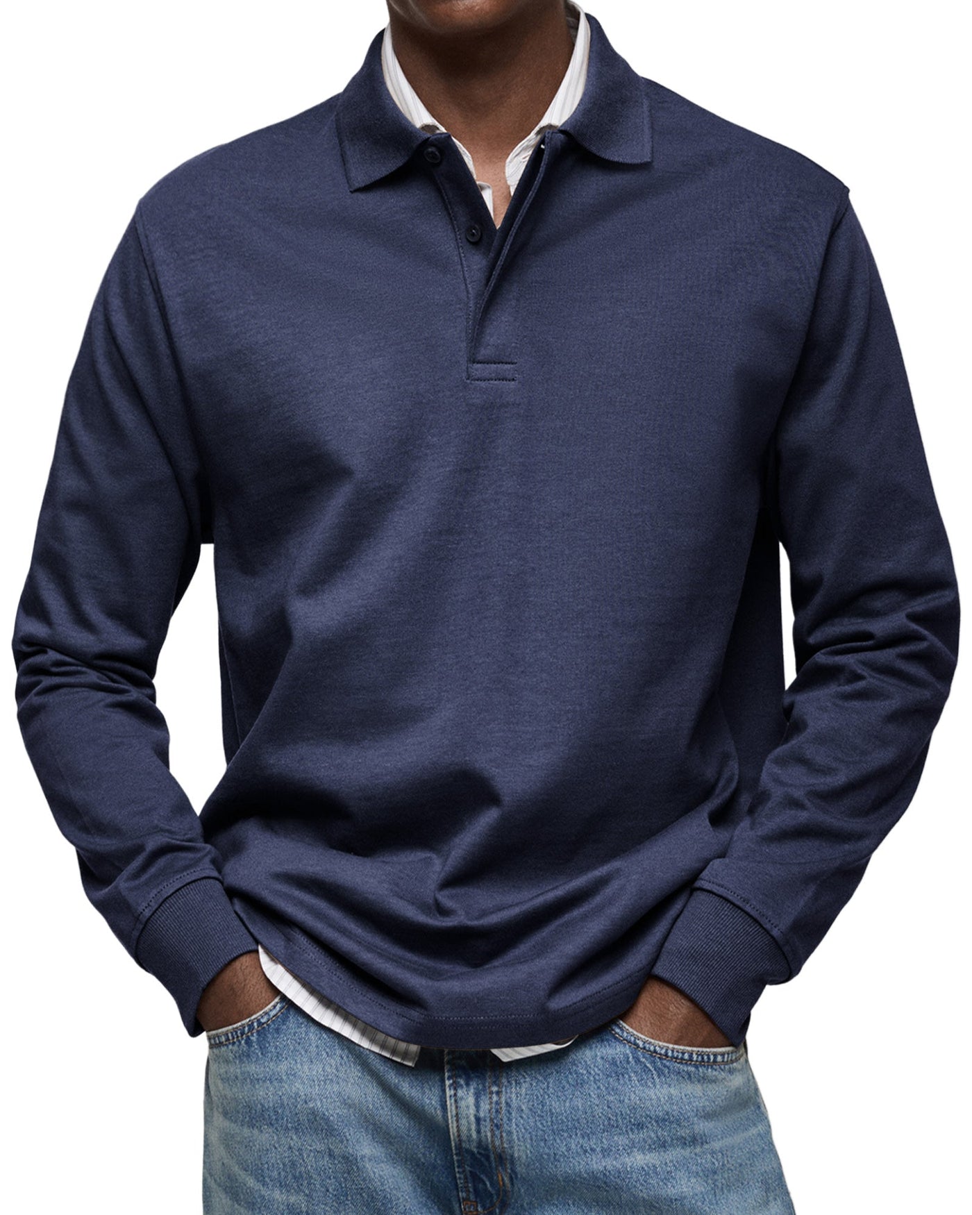 Alexandro™ | Cotton Long Sleeve Casual Polo
