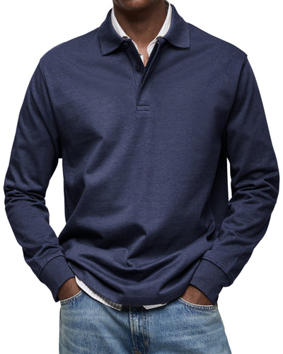 Alexandro™ | Cotton Long Sleeve Casual Polo