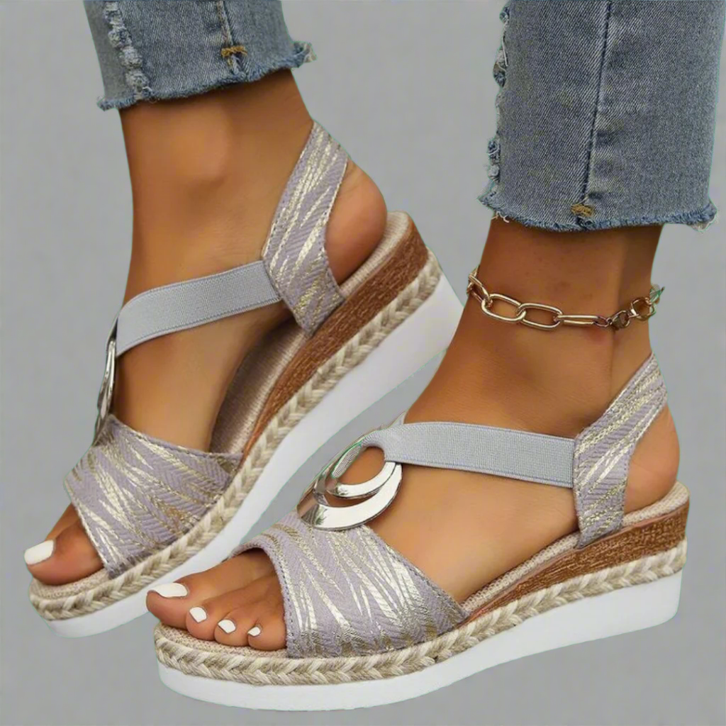 Dahlia | Handmade Wedge Sandals in Premium Materials