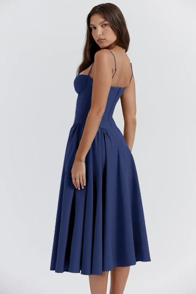 Helena™ | Sleeveless Corset Midi Dress