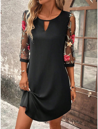 Elina™ | Lace-Embellished Waist-Defining Dress