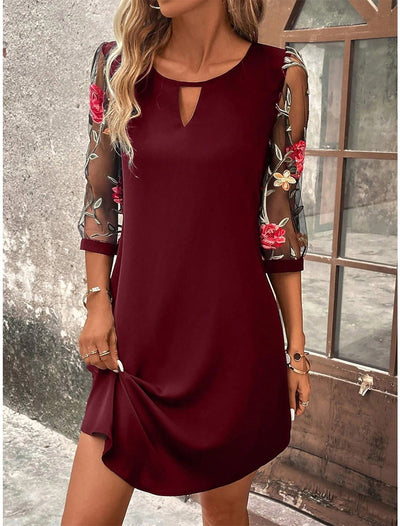 Elina™ | Lace-Embellished Waist-Defining Dress