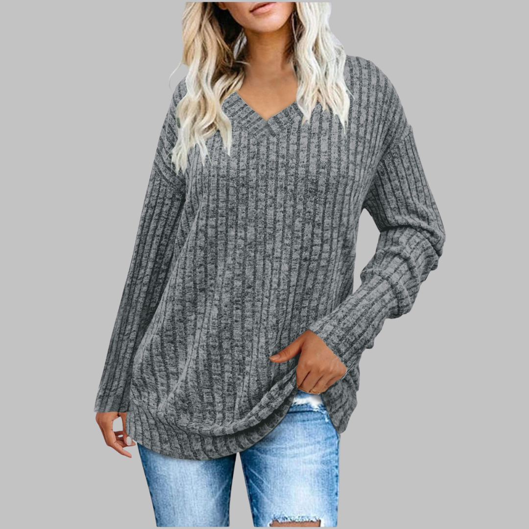 Vierra™ | Comfy V-Neck Long Sleeve Top