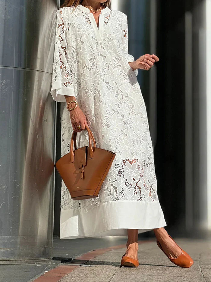 Estelle™ | Elegant Lace White Dress