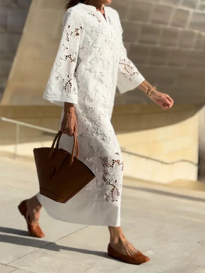 Estelle™ | Elegant Lace White Dress