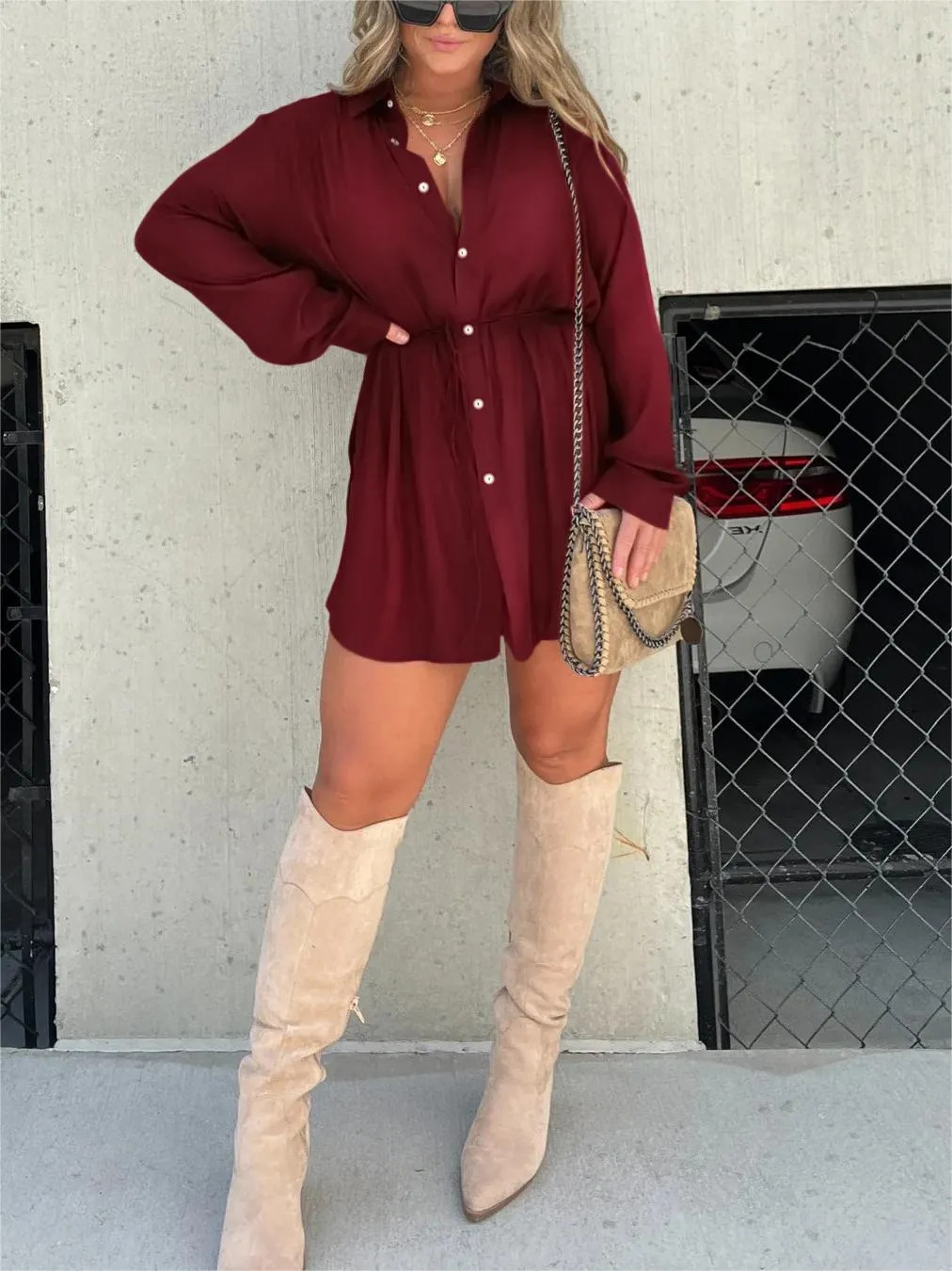 Jessica™ | Trendy Satin Playsuit Dress
