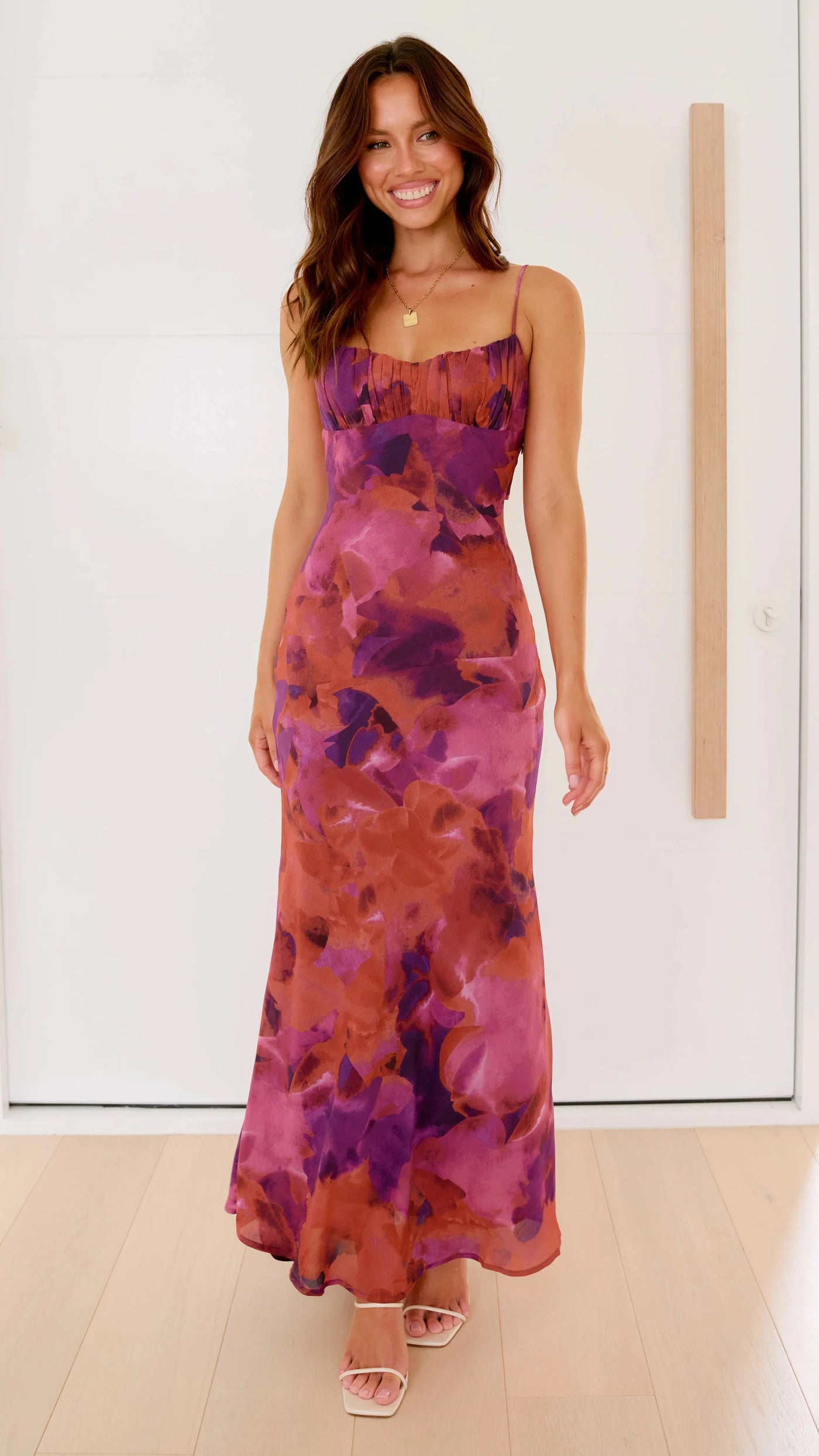 Coline™ | Printed Halter Dress with Open Back