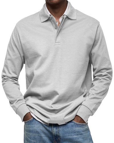 Alexandro™ | Cotton Long Sleeve Casual Polo