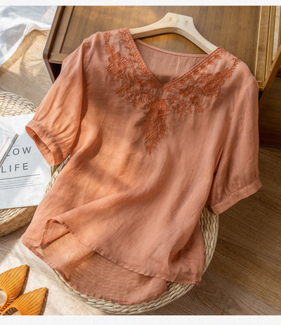 Ilona™ | Embroidered V-Neck Top