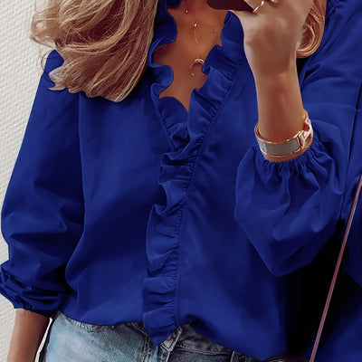 Angeline™ | Ruflled V-Neck Blouse