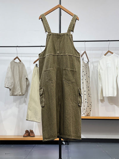 Dungaree Dress with Cargo Pocket
