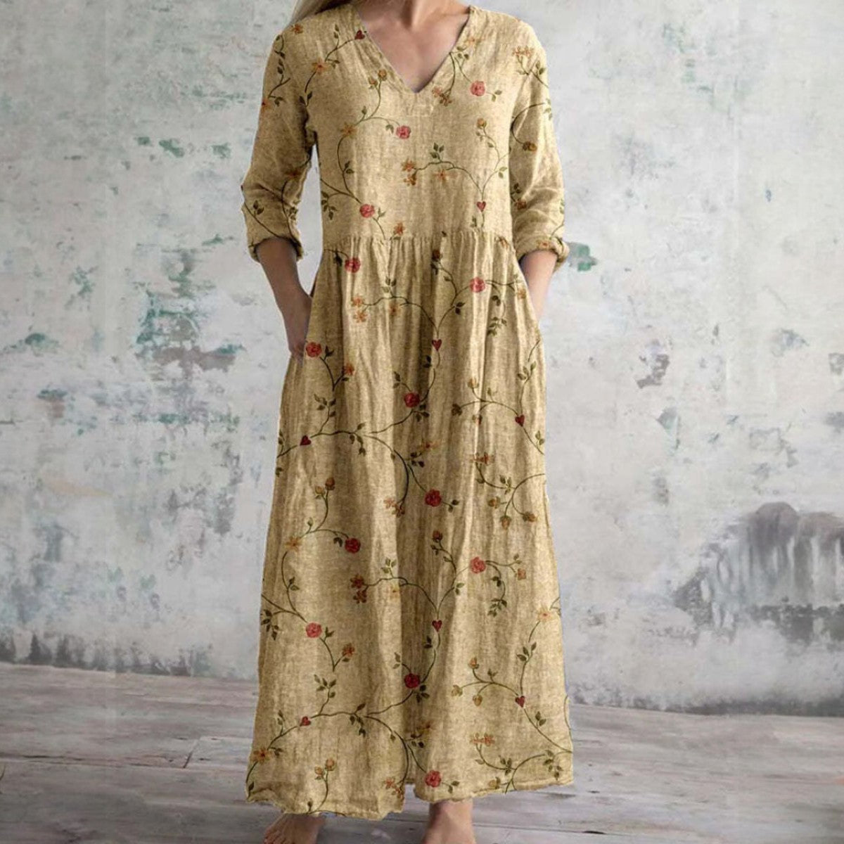 Eliana™ | Elegant Floral Cotton Dress