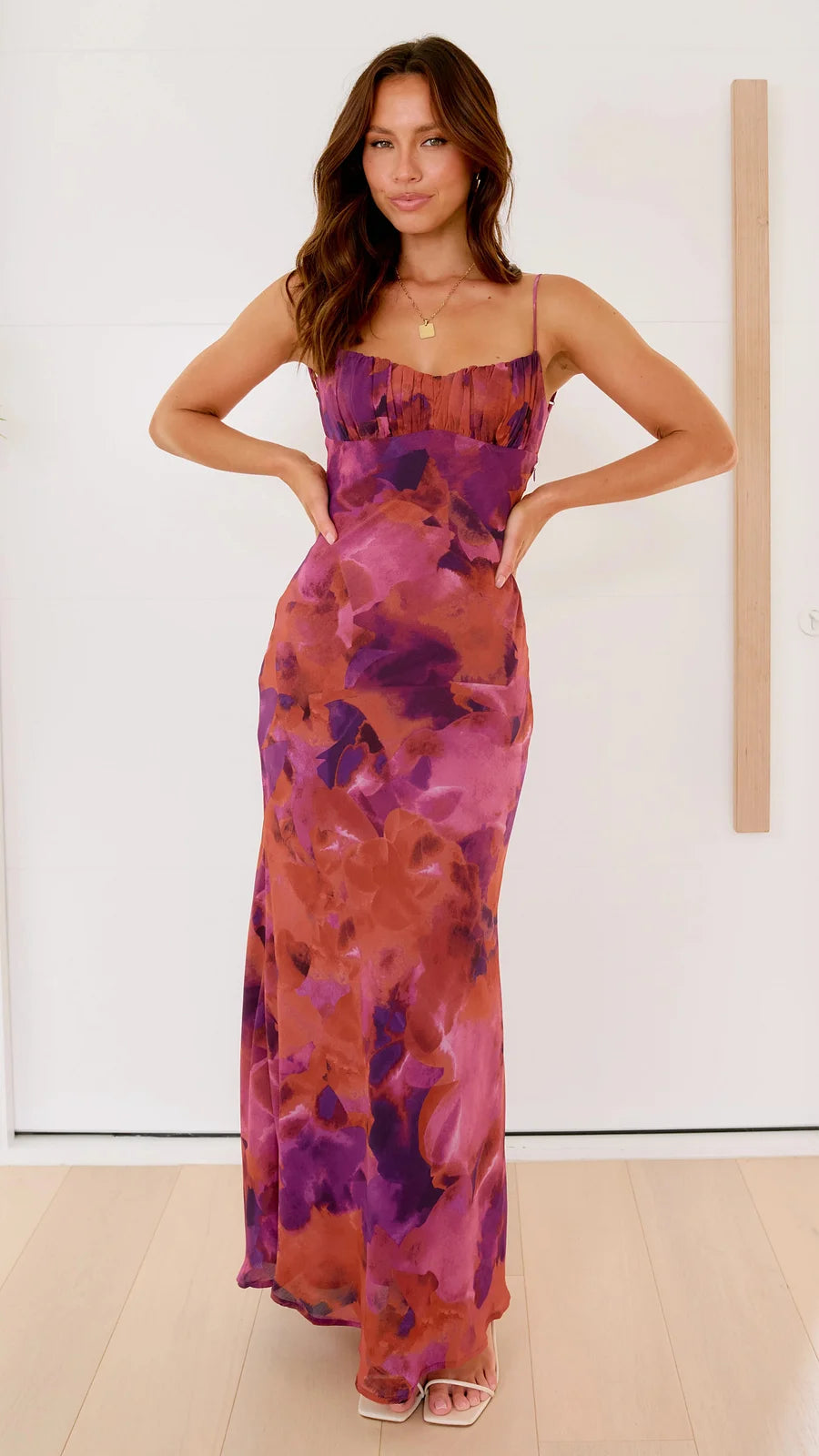 Coline™ | Printed Halter Dress with Open Back