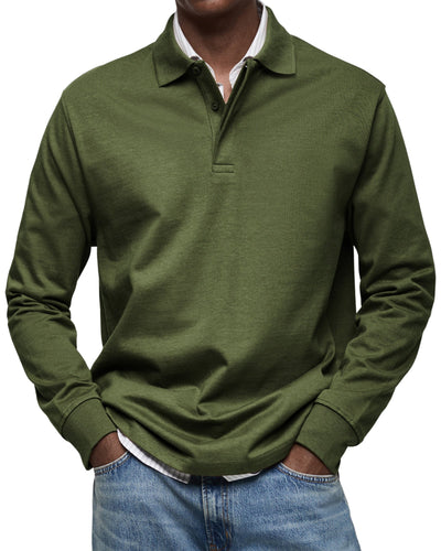 Alexandro™ | Cotton Long Sleeve Casual Polo