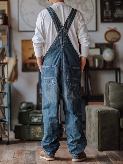 Denim Dungarees in a Used Look for Men