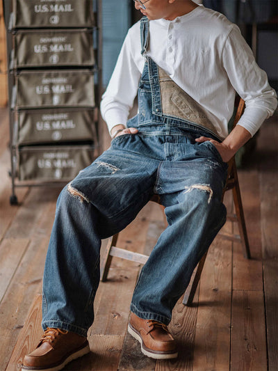 Denim Dungarees in a Used Look for Men