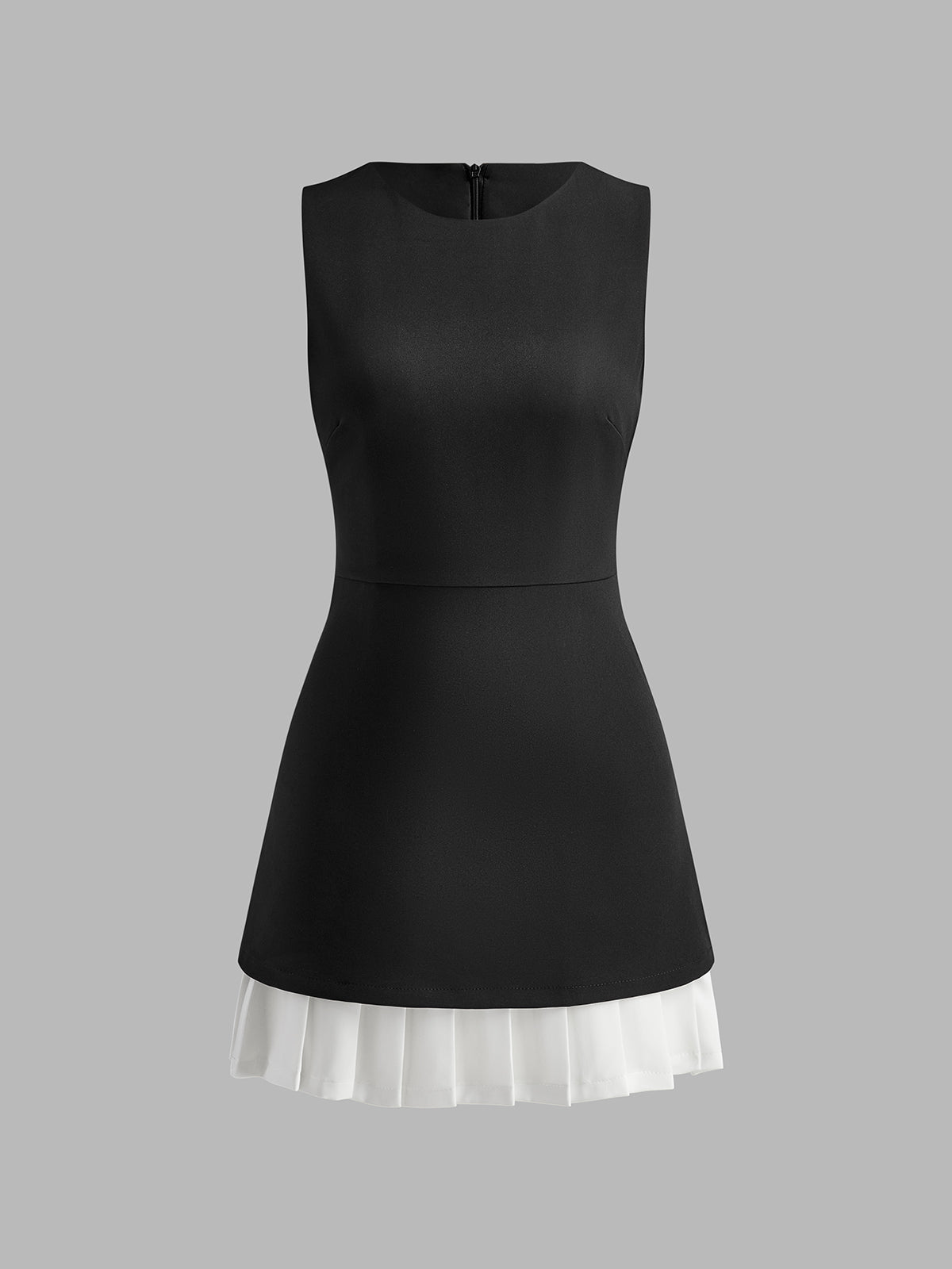 Ceri | Two-Tone Sleeveless Pleated Short Dress