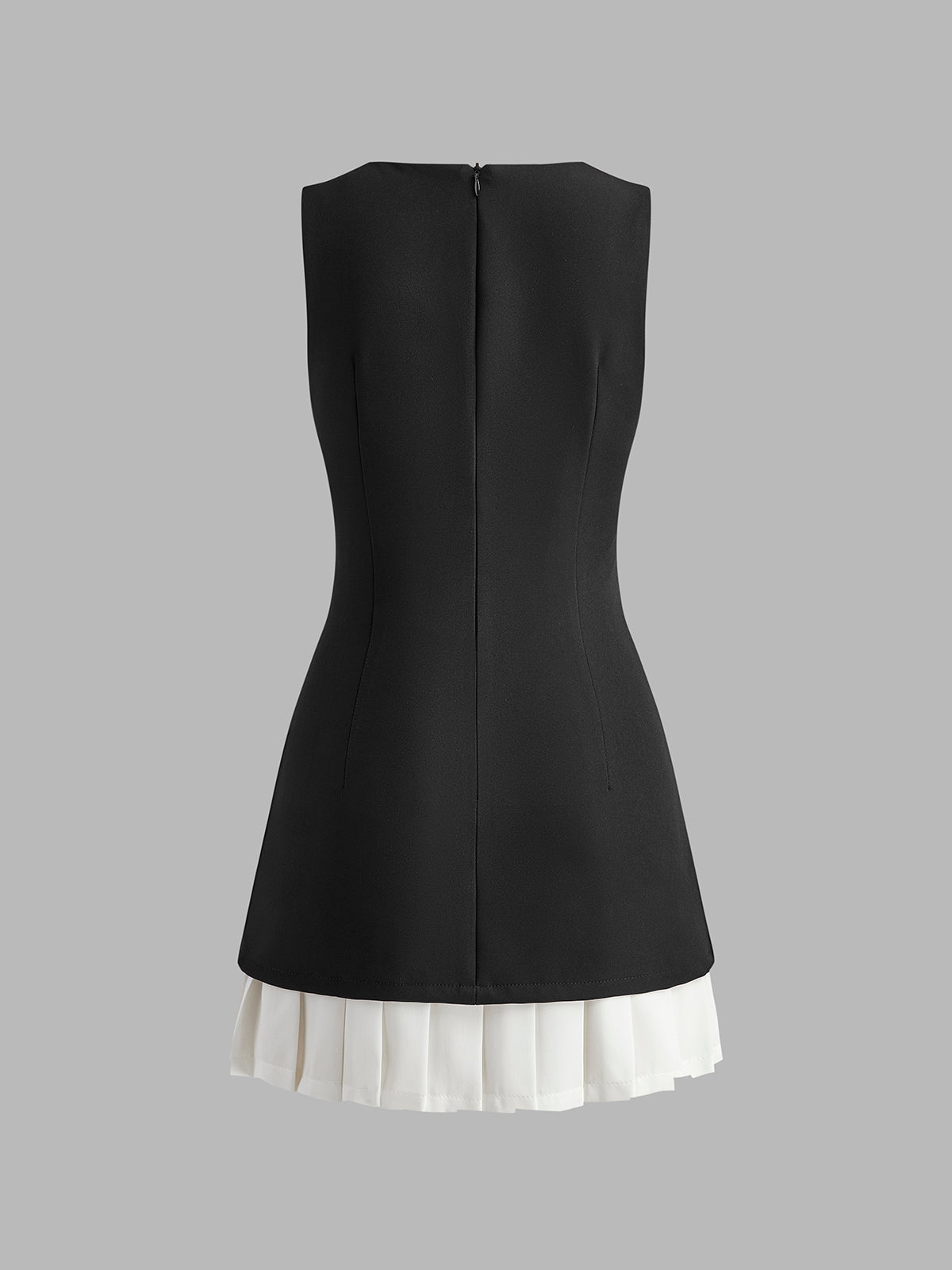 Ceri | Two-Tone Sleeveless Pleated Short Dress