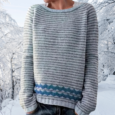 Daphne | Grey Striped Jumper