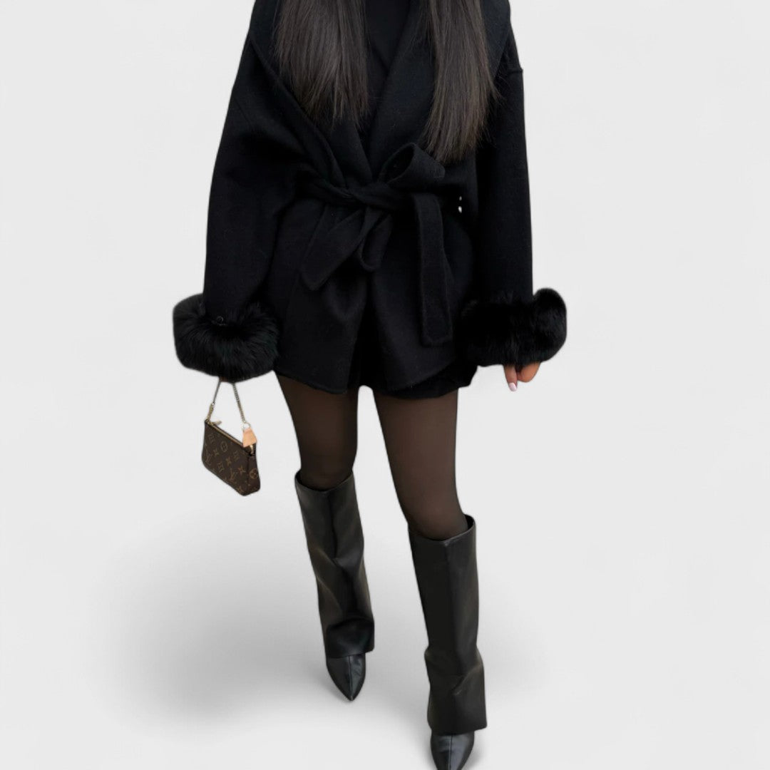 Combat™ | Elegant Coat with Faux Fur Details