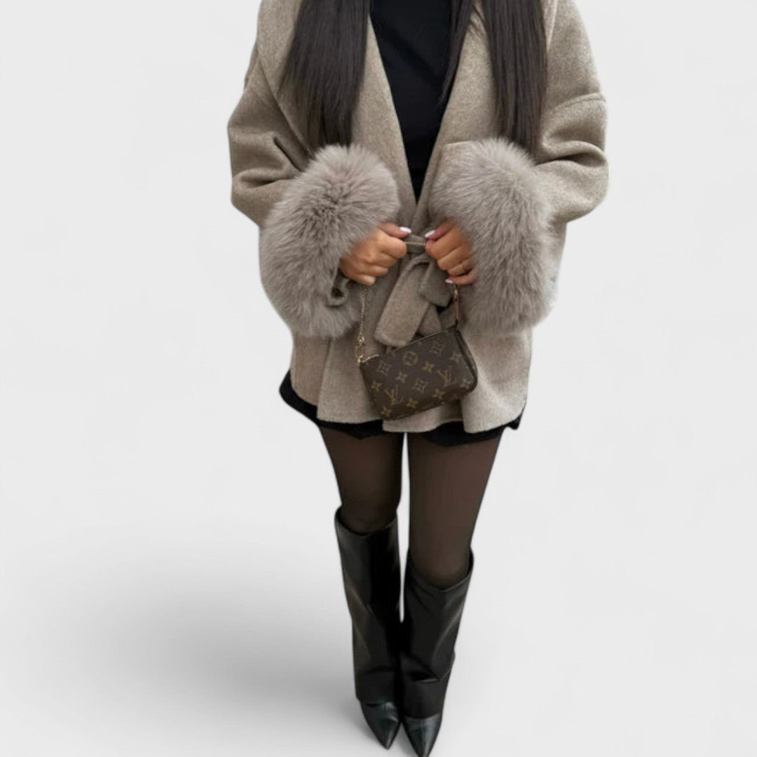 Combat™ | Elegant Coat with Faux Fur Details