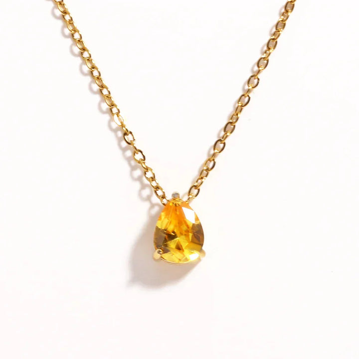 Crystal Teardrop Birthstone Necklace