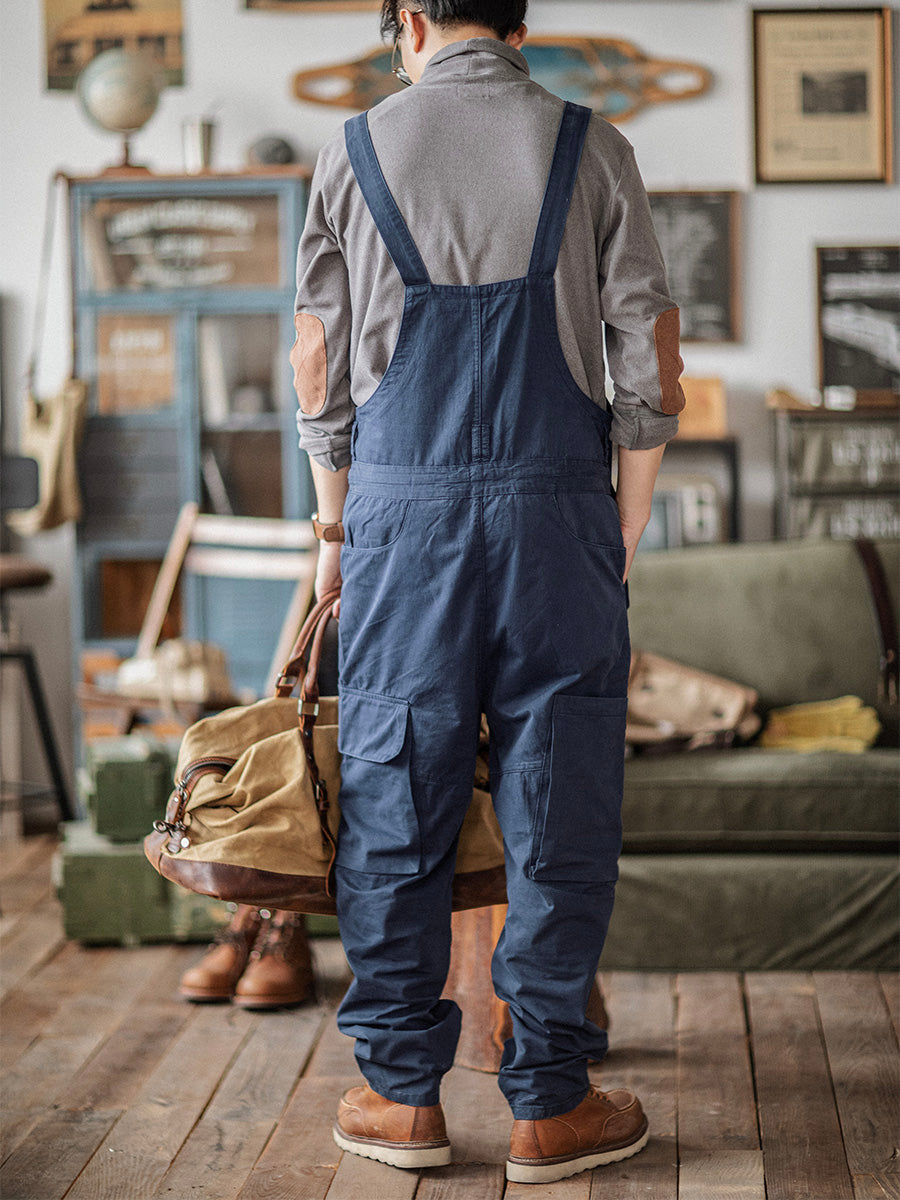 Loose-Fitting Dungarees with Large Pockets and Zip