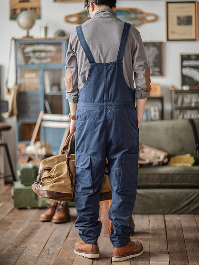 Loose-Fitting Dungarees with Large Pockets and Zip