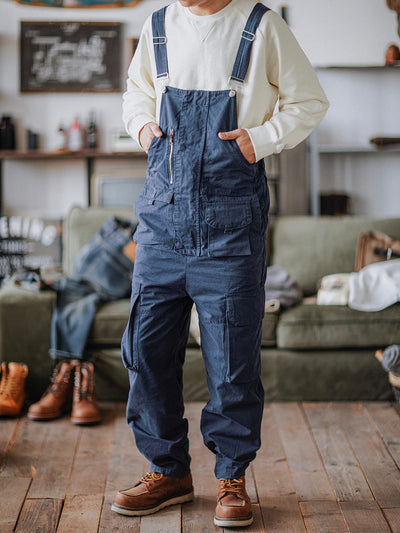 Loose-Fitting Dungarees with Large Pockets and Zip