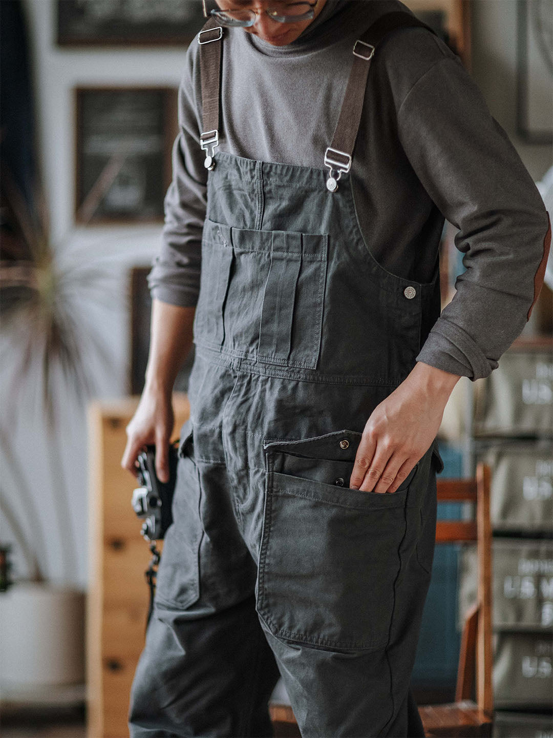 Craftsman Dungarees with Patch Pockets for Men