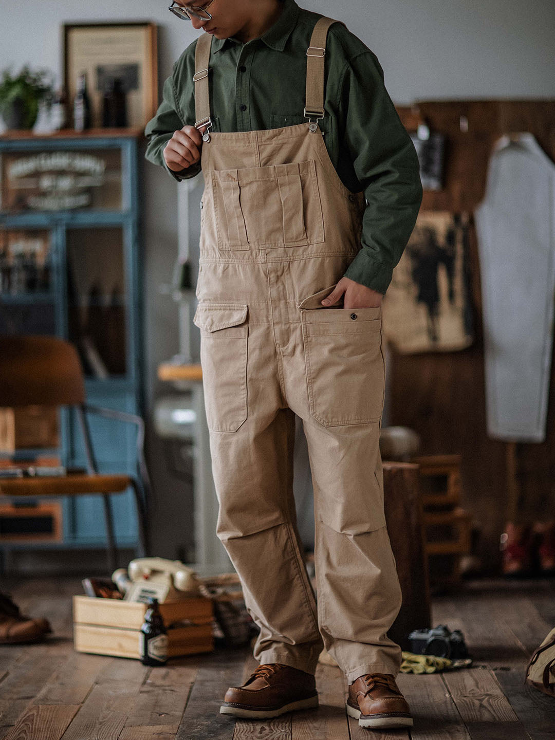Craftsman Dungarees with Patch Pockets for Men