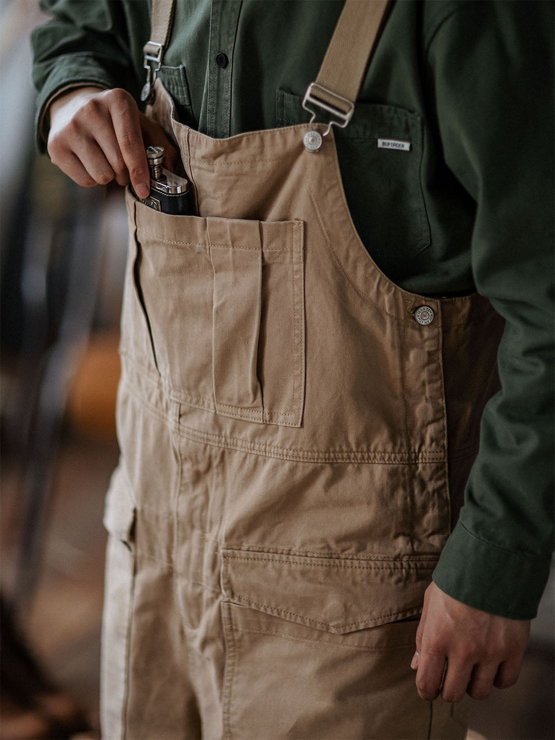 Craftsman Dungarees with Patch Pockets for Men