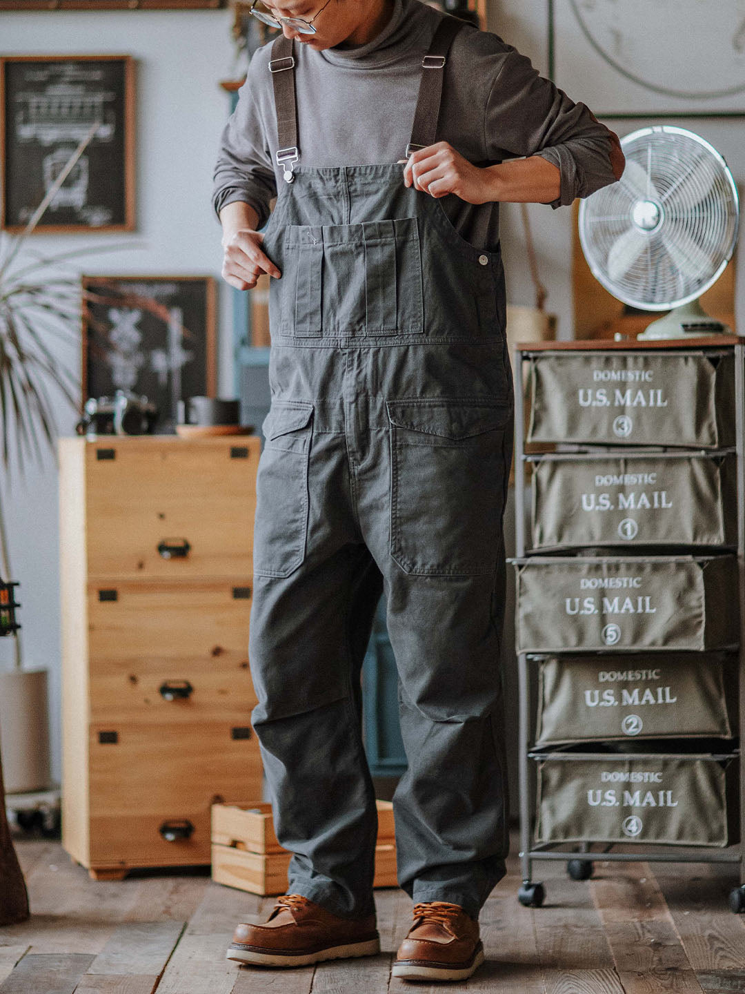 Craftsman Dungarees with Patch Pockets for Men