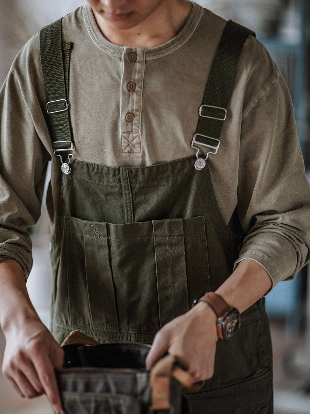 Craftsman Dungarees with Patch Pockets for Men