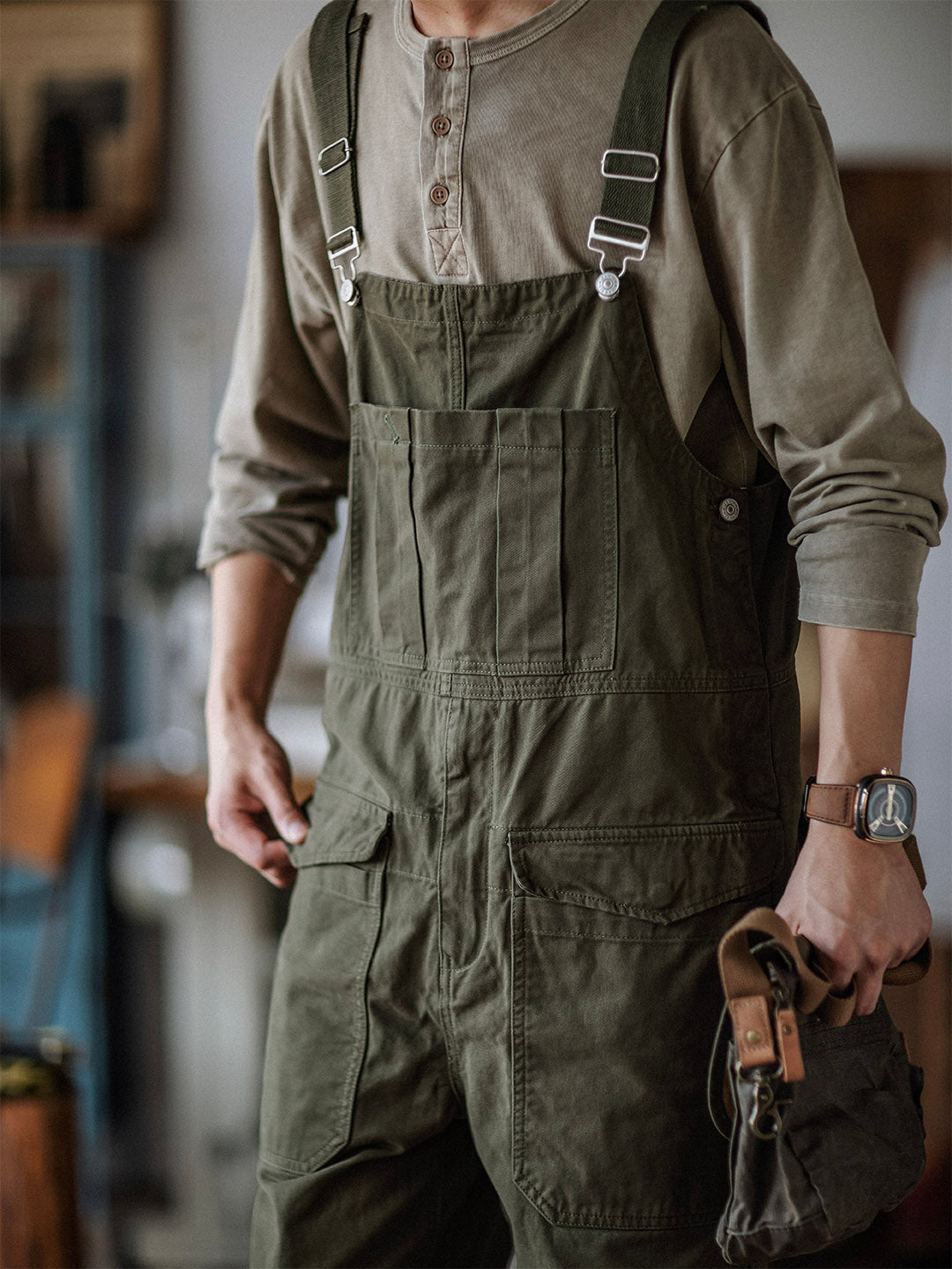 Craftsman Dungarees with Patch Pockets for Men