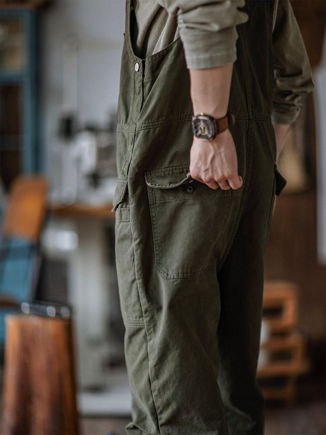 Craftsman Dungarees with Patch Pockets for Men