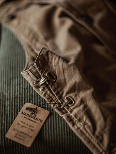 Canvas Dungarees with Button Placket for Men